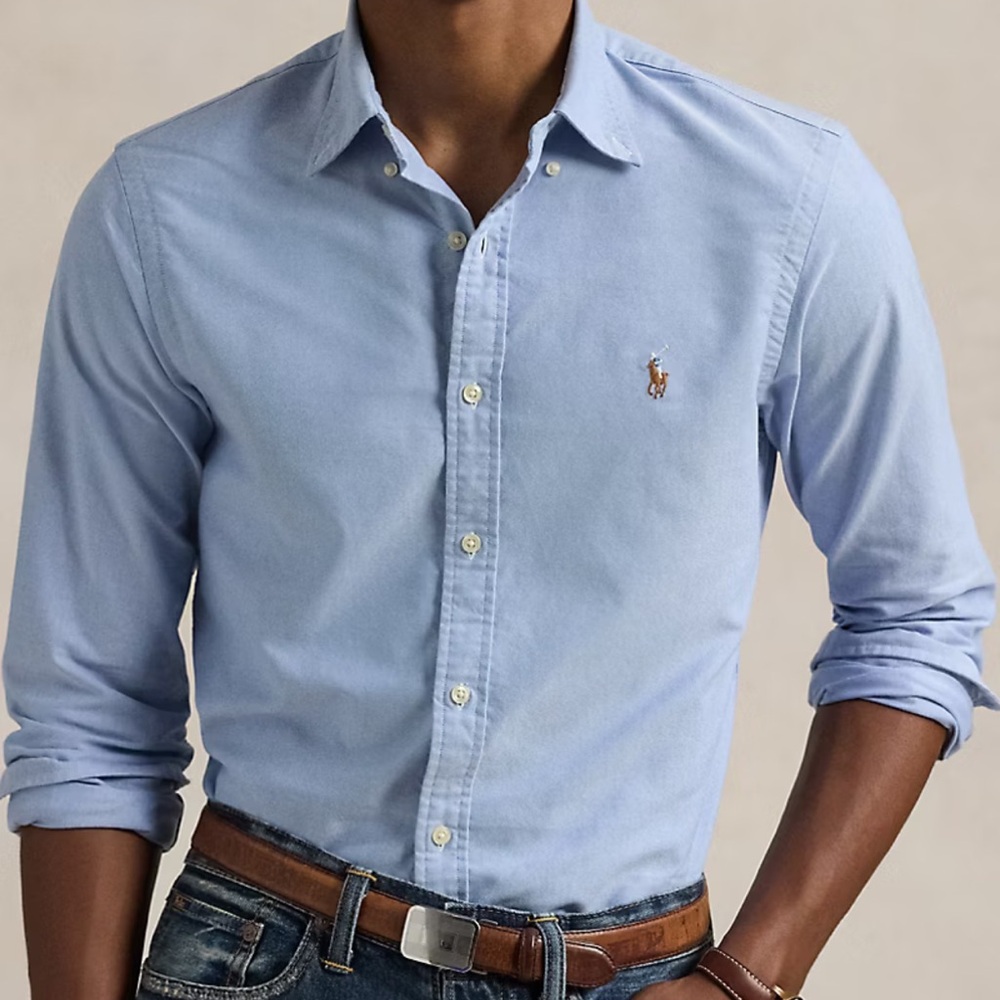 Polo by Ralph Lauren Iconic Oxford Button Down Shirt Men's Size M Slim Fit Blue
